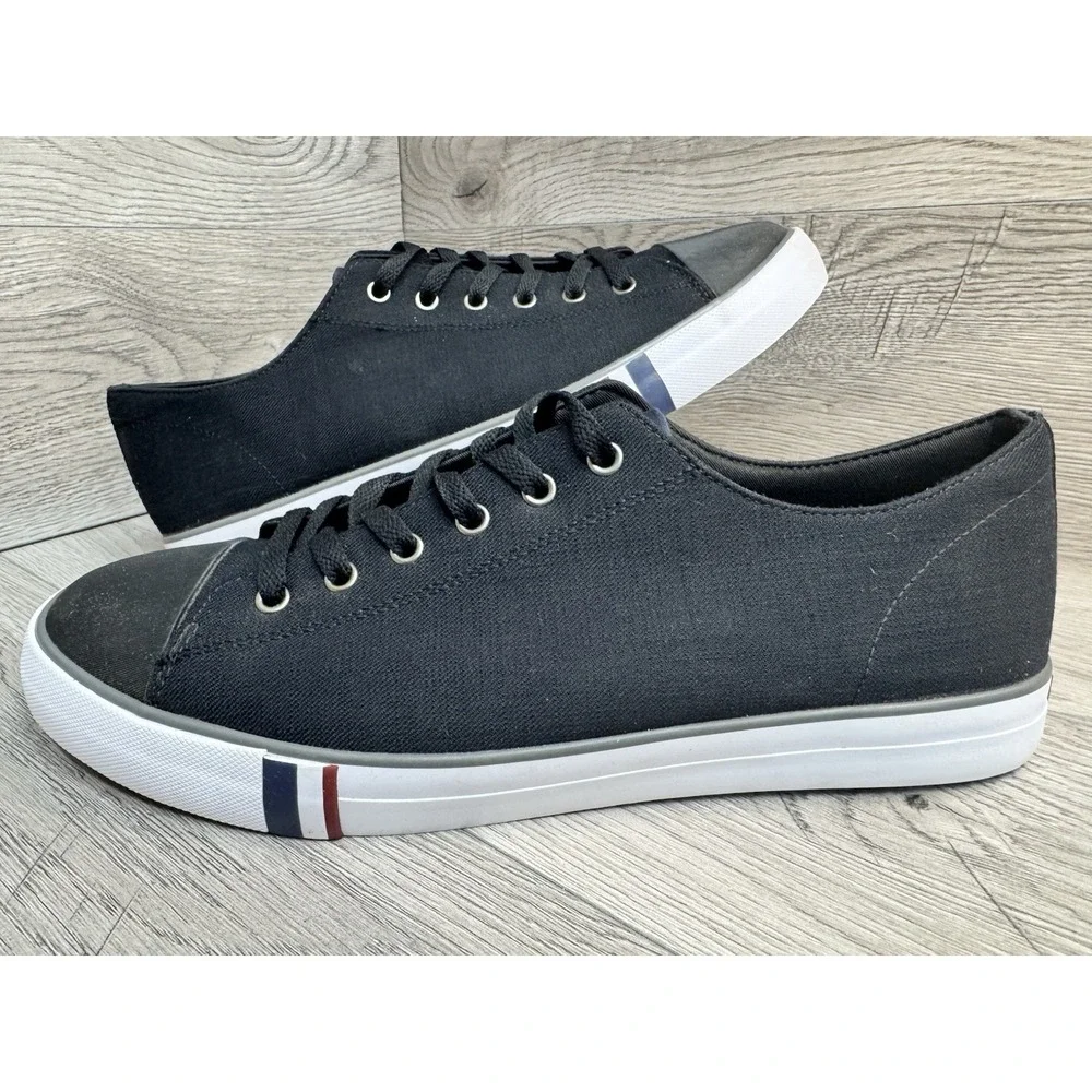 Ben Sherman Dorset Lo Shoes Mens Size 12 46 Black Canvas Memory Foam Sneaker